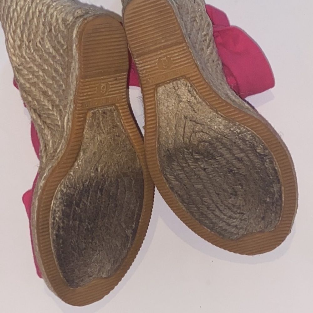 Pink Espadrille Wedge Sandals Women’s Size 6 - Picture 9 of 11